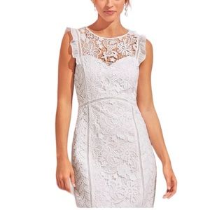 Lilly Pulitzer Maya Shift Resort sleeveless white floral lace mini dress size 4